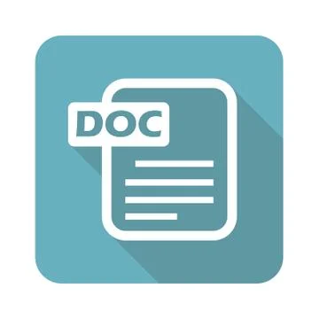 Square DOC file icon Stock Illustration