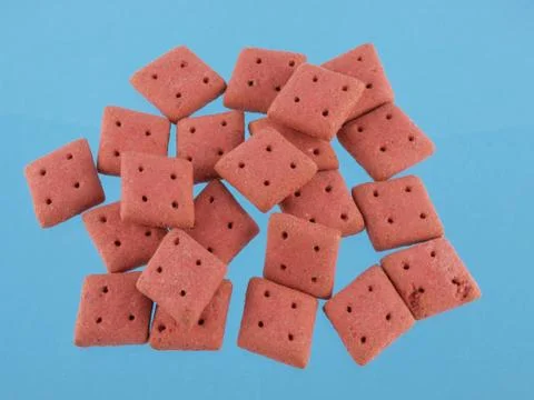 Square  dog biscuits Stock Photos