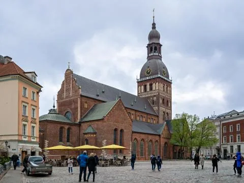 Square at the dome Cathedral. Stock Photos