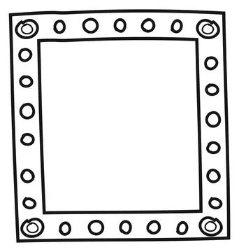 Square doodle pattern border. Empty picture frame 스톡 일러스트