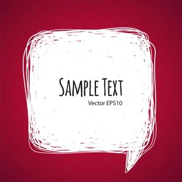 Square Doodle Speech Bubble Stock Illustration