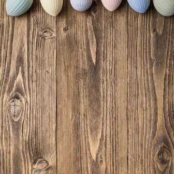 Square Easter background with pastel eggs Foto stock