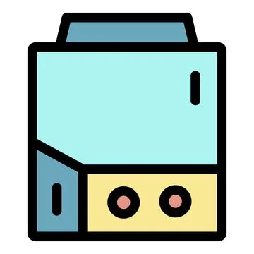 Square electric boiler icon color outline vector 스톡 일러스트
