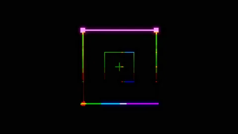Square Element Effect Glitch Colour on Transparent Background Stock Footage 143803562