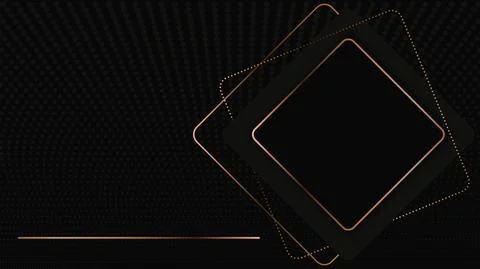 Square element with golden outline Illustrazione stock