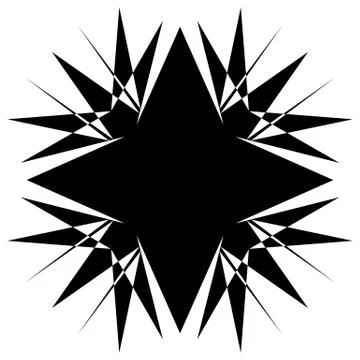 Square element with zig-zag, criss-cross distortion on white. Abstract geomet Stock Illustration