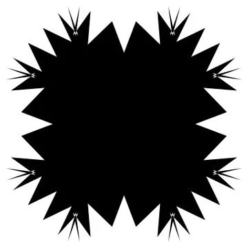Square element with zig-zag, criss-cross distortion on white. Abstract geomet Stock Illustration