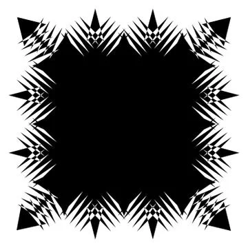 Square element with zig-zag, criss-cross distortion on white. Abstract geomet Stock Illustration