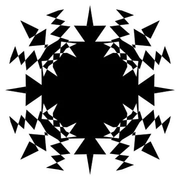 Square element with zig-zag, criss-cross distortion on white. Abstract geomet 스톡 일러스트