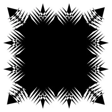 Square element with zig-zag, criss-cross distortion on white. Abstract geomet Stock-Illustration