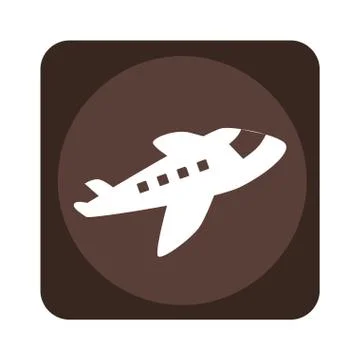 Square emblem with cargo airplane Stock Illustration