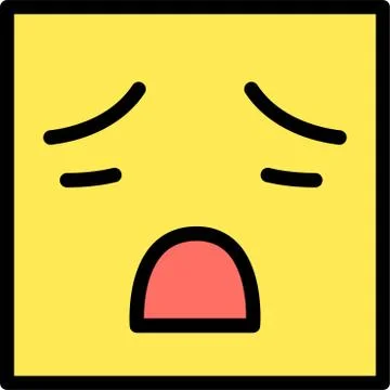 Square emoticon icon Stock Illustration
