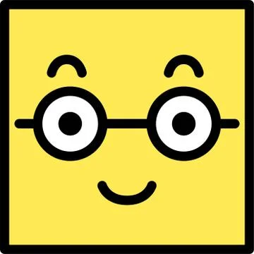 Square emoticon icon Stock Illustration