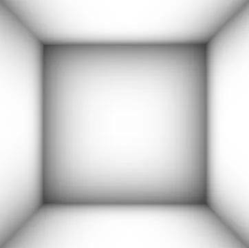 Square empty room with shaded white walls Stock Illustration