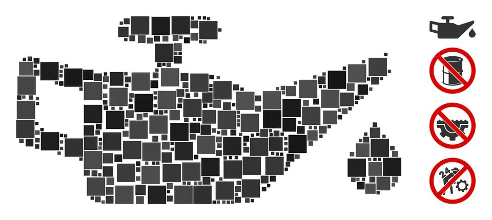 Square Engine Oil Icon Vector Mosaic Illustrazione stock