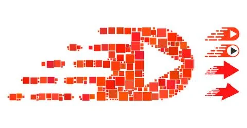 Square Express Right Direction Icon Vector Collage 스톡 일러스트