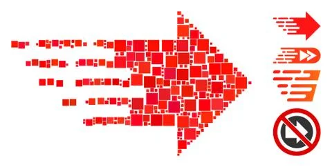 Square Express Right Movement Icon Vector Collage Stock Illustration