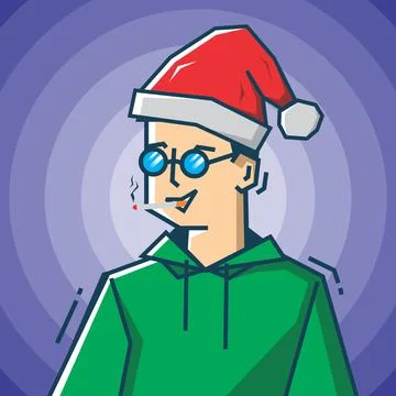 Square face Character in stiff art style illustration Stock Illustration