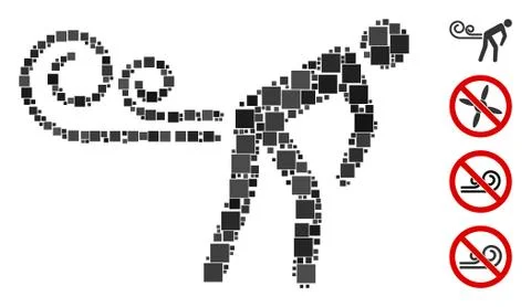 Square Farting Wind Icon Vector Mosaic Stockillustratie