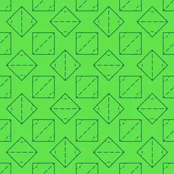 Square Figure thin line green seamless pattern - Geometry Science vector ba.. 스톡 일러스트