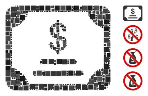 Square Financial Bond Icon Vector Mosaic Illustrazione stock