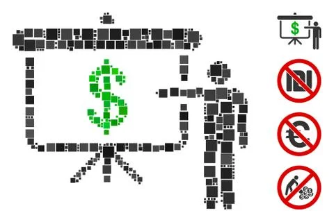 Square Financial Education Icon Vector Mosaic Stockillustratie
