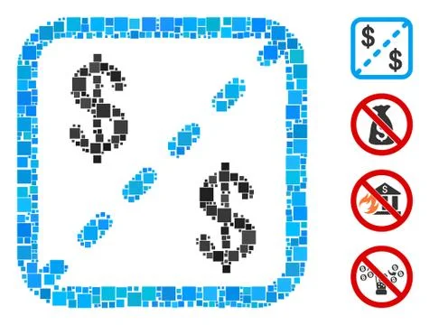 Square Financial Shares Icon Vector Mosaic Stock Illustration