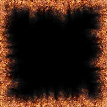 Square Fire Frame with Intense Flames - 3d illustration Stock Illustration