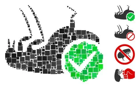 Square Flea Control Icon Vector Mosaic イラスト素材