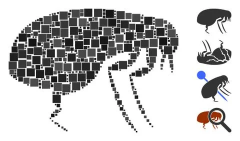 Square Flea Icon Vector Mosaic イラスト素材