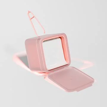 Square Flip Top Cap Cosmetic Jars With Tweezer mockup, facial toner Stock Illustration