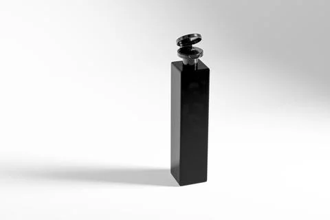 Square flipcap bottle mockup, black rectangular shape sqeeze bottle packaging イラスト素材