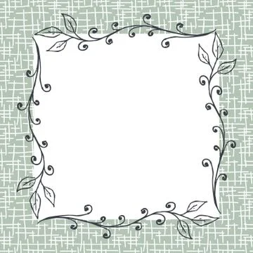 Square Floral Frame Background Stock Illustration