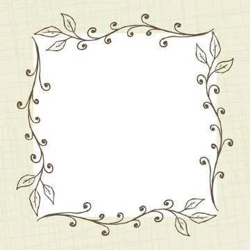 Square Floral Frame Background Stock Illustration