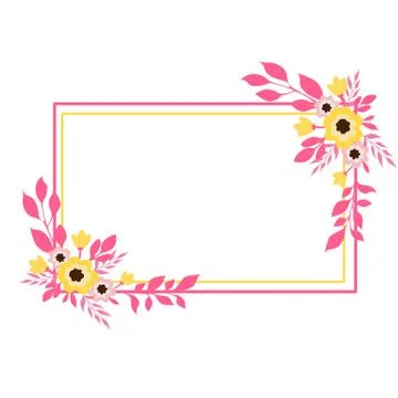 Square floral frame Illustrazione stock