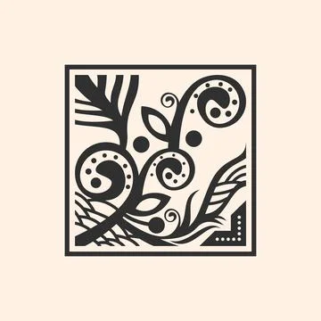Square  floral patterns Stock Illustration
