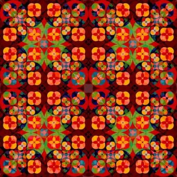 Square flower pattern symmetrical Stock Illustration