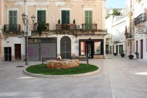 Square with a flowerbed in Brindisi Фото