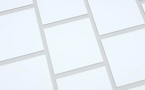 Square Flyer Mock-Up - Multiple Flyers. 3D Illustration Stock Illustration