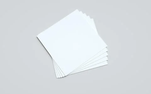 Square Flyer Mock-Up - Multiple Flyers. 3D Illustration Stock Illustration