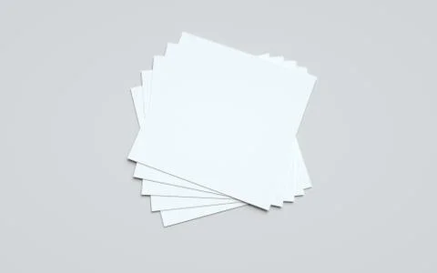 Square Flyer Mock-Up - Multiple Flyers. 3D Illustration Stock Illustration