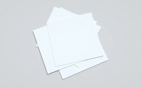 Square Flyer Mock-Up - Multiple Flyers. 3D Illustration Stock Illustration