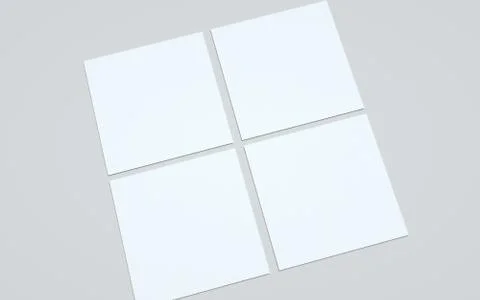 Square Flyer Mock-Up - Multiple Flyers. 3D Illustration Stock Illustration