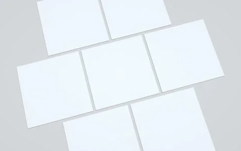 Square Flyer Mock-Up - Multiple Flyers. 3D Illustration Stock Illustration