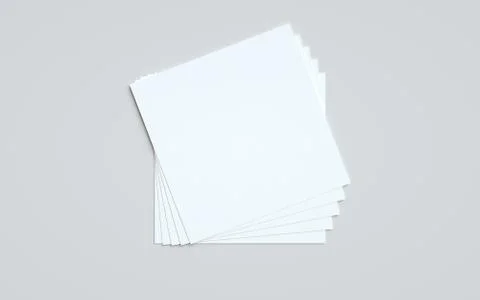 Square Flyer Mock-Up - Multiple Flyers. 3D Illustration Stock Illustration