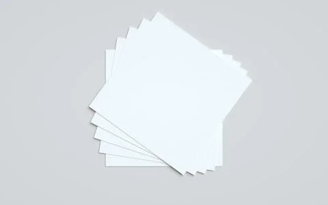 Square Flyer Mock-Up - Multiple Flyers. 3D Illustration Stock Illustration