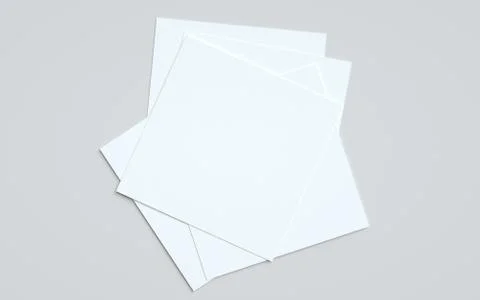 Square Flyer Mock-Up - Multiple Flyers. 3D Illustration Stock Illustration
