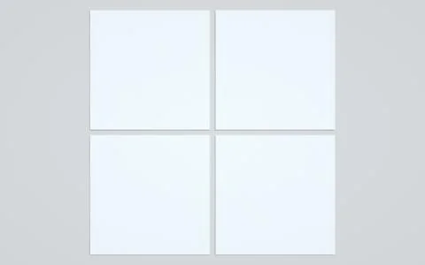 Square Flyer Mock-Up - Multiple Flyers. 3D Illustration Stock Illustration