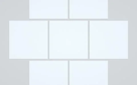 Square Flyer Mock-Up - Multiple Flyers. 3D Illustration Stock Illustration