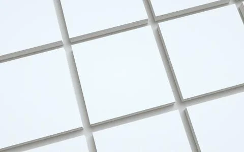 Square Flyer Mock-Up - Multiple Stacks of Flyers. 3D Illustration Stock Illustration